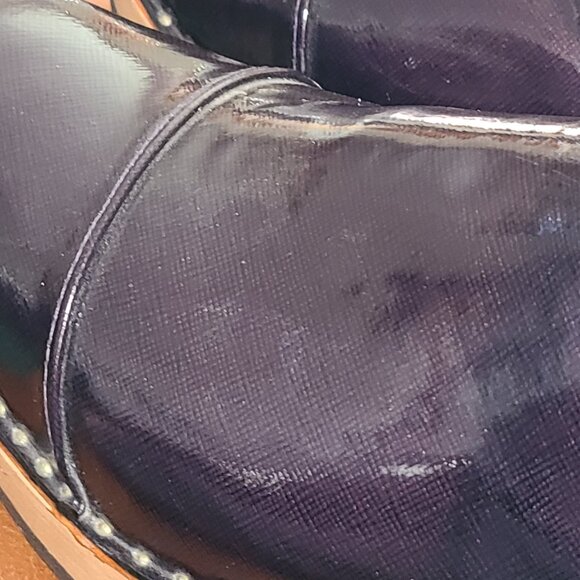 Womens Multnomah Fancier Wooden Patent Leather Clog Size: 10 Color: Burgundy - Picture 11 of 13